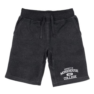 Morehouse College Maroon Tigers Property College Fleece Drawstring Shorts - Heather Charcoal, Small