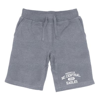 North Carolina Central University Eagles Property College Fleece Drawstring Shorts - Heather Grey, X-Large