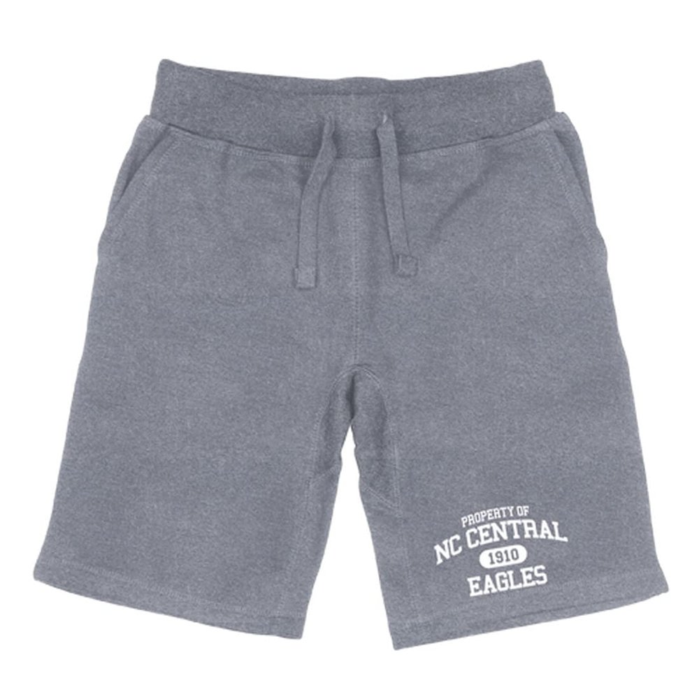 North Carolina Central University Eagles Property College Fleece Drawstring Shorts - Heather Grey, X-Large