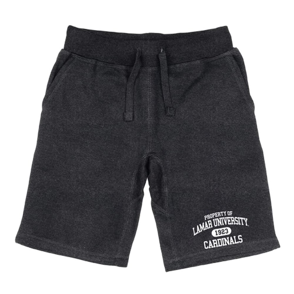Lamar University Cardinals Property College Fleece Drawstring Shorts - Heather Charcoal, Medium