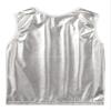 Aislor Kids Big Girls Shiny Metallic Crop Tank Tops Racer Back Dance Athletic Sports Bra Silver Shiny 11-14 Years view 4