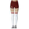 IBTOM CASTLE Christmas Leggings for Women Ugly Santa Claus Reindeer 3D Printed Tights Xmas Holiday High Waist Slim Fit Riding Workout Yoga Gym Fitness Running Pilates Pants Red-Plaid L view 1