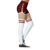 IBTOM CASTLE Christmas Leggings for Women Ugly Santa Claus Reindeer 3D Printed Tights Xmas Holiday High Waist Slim Fit Riding Workout Yoga Gym Fitness Running Pilates Pants Red-Plaid L view 2