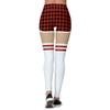 IBTOM CASTLE Christmas Leggings for Women Ugly Santa Claus Reindeer 3D Printed Tights Xmas Holiday High Waist Slim Fit Riding Workout Yoga Gym Fitness Running Pilates Pants Red-Plaid L view 3