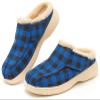 EVGLOW Mens Slippers with Arch Support,Orthopedic Slippers Fleece Lining,Adjustable Plantar Fasciitis Orthotic Foot Pain Relief House Shoes,NON SLIP Christmas Indoor Outdoor,Plaid Black Blue,size 8 view 1