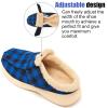 EVGLOW Mens Slippers with Arch Support,Orthopedic Slippers Fleece Lining,Adjustable Plantar Fasciitis Orthotic Foot Pain Relief House Shoes,NON SLIP Christmas Indoor Outdoor,Plaid Black Blue,size 8 view 4