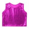 Aislor Kids Big Girls Shiny Metallic Crop Tank Tops Racer Back Dance Athletic Sports Bra Hot Pink Shiny 11-14 Years view 3