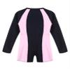 Yihuimin Women Swimsuit Color Block Bodysuit Athletic Rash Guard Short Jumpsuit Swimming Beach Surfing Purple&Pink Small view 4
