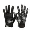 GOuft Spiderweb-Design Golf Glove Black Edition (for Men & Women) - Durable Suede: All Weather Golf Glove, Good Grip, Feel Soft/Comfort, and Long Lasting: Washable Glove (White/Black, 18, Pair) view 1