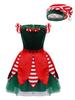 Agoky Girls Sequins Figure Ice Skating Roller Skating Ballet Dance Dress Christmas Santa Dance Costume Green Sleeveless 13-14 view 1