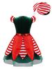 Agoky Girls Sequins Figure Ice Skating Roller Skating Ballet Dance Dress Christmas Santa Dance Costume Green Sleeveless 13-14 view 2