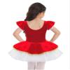 Aislor Little Big Girls Christmas Elf Santa Claus Snow-Man Costume Dance Tutu Dress Ballet Ice Skater Party Dancewear Red 6 Years view 2