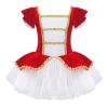 Aislor Little Big Girls Christmas Elf Santa Claus Snow-Man Costume Dance Tutu Dress Ballet Ice Skater Party Dancewear Red 6 Years view 3