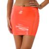 Lejafay Women's High Waist Faux Leather Bodycon Mini Skirt Casual Stretchy Short Skirt Clubwear Orange X-Large view 2