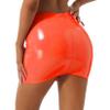 Lejafay Women's High Waist Faux Leather Bodycon Mini Skirt Casual Stretchy Short Skirt Clubwear Orange X-Large view 3