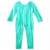 Freebily Girls Shiny Full Body Unitard Long Sleeve One-Piece Gymnastics Leotard Ballet Dance Outfit Costume Catsuit Jumpsuit Lake Green_B 3-4 Years view 3