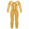 Freebily Girls Shiny Full Body Unitard Long Sleeve One-Piece Gymnastics Leotard Ballet Dance Outfit Costume Catsuit Jumpsuit Gold_B 3-4 Years view 1