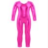 Freebily Girls Shiny Full Body Unitard Long Sleeve One-Piece Gymnastics Leotard Ballet Dance Outfit Costume Catsuit Jumpsuit Hot Pink_B 3-4 Years view 1