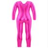 Freebily Girls Shiny Full Body Unitard Long Sleeve One-Piece Gymnastics Leotard Ballet Dance Outfit Costume Catsuit Jumpsuit Hot Pink_B 3-4 Years view 2