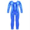 Freebily Girls Shiny Full Body Unitard Long Sleeve One-Piece Gymnastics Leotard Ballet Dance Outfit Costume Catsuit Jumpsuit Royal Blue_B 3-4 Years view 1