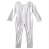 Freebily Girls Shiny Full Body Unitard Long Sleeve One-Piece Gymnastics Leotard Ballet Dance Outfit Costume Catsuit Jumpsuit Silver_B 5-6 Years view 3