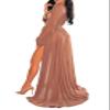 Pink Queen Women's Long Sleeve Brazilian Sexy Maxi Long Bathing Suit Swimsuit Bikini Tie Front Robe Cover Up Coffee L view 4
