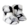 Gegefur Girls Boys Kids Faux Fur Boots Furry Fuzzy Fluffy Warm Winter Snow Boots Flat Shoes Outdoor (Black and White, 11.5) view 1