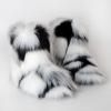 Gegefur Girls Boys Kids Faux Fur Boots Furry Fuzzy Fluffy Warm Winter Snow Boots Flat Shoes Outdoor (Black and White, 11.5) view 2