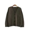 MIYAA Winter Vintage Cardigan Coats Women Fashion Knit Outwear Long Sleeve Casual Cardigans Sweater Button Open Front Knit V Brown One Size view 1