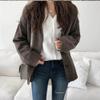 MIYAA Winter Vintage Cardigan Coats Women Fashion Knit Outwear Long Sleeve Casual Cardigans Sweater Button Open Front Knit V Brown One Size view 2