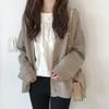 MIYAA Winter Vintage Cardigan Coats Women Fashion Knit Outwear Long Sleeve Casual Cardigans Sweater Button Open Front Knit V Brown One Size view 4