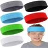 Chalyna 6 Pcs Kids Sweatbands Boys Sweat Headbands for Sports Colorful Athletic Sweatbands Forehead Headbands Summer Basketball Soccer Accessories for Children, Over 5 Years Old view 1