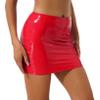 ACSUSS Womens Fashion Wet Look Faux Leather Pencil Skirt Elastic Waist Skinny Bodycon Miniskirt Red X-Large view 2