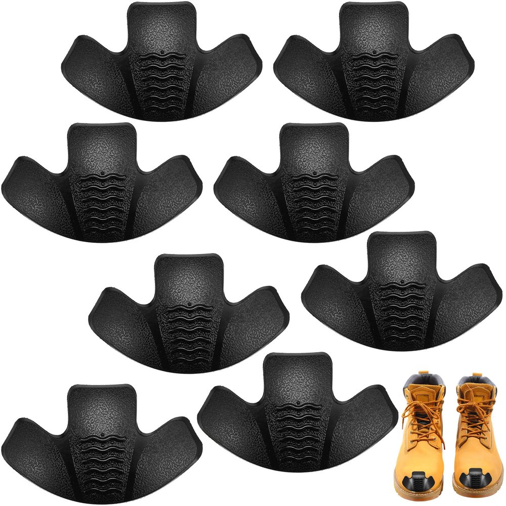 Geyoga 8 Pieces Toe Guards for Boots Toe Protectors Work Foot Guards Rubber Shoes Covers Boot Shoes Head Caps for Repairing Do Not Include Glue and Sandpaper