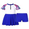 Yihuimin 2Pcs Girls Swimsuit Printed Dress with Shorts Set Wetsuit Bathing Suits for Beach Summer Holiday Palm Leaf Navy 6 Years view 1