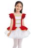 Aislor Kids Girls Christmas Party Dress Outfit Child Figure Ice Skating Roller Skating Velvet Skirts Red A 10 Years view 1
