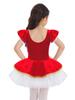 Aislor Kids Girls Christmas Party Dress Outfit Child Figure Ice Skating Roller Skating Velvet Skirts Red A 10 Years view 2