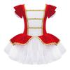 Aislor Kids Girls Christmas Party Dress Outfit Child Figure Ice Skating Roller Skating Velvet Skirts Red A 10 Years view 3
