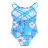 Yihuimin Girls Double Straps Criss Cross Floral One Piece Swimsuit Bathing Suit Athletic Beachwear Blue 13-14 Years view 3