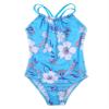 Yihuimin Girls Double Straps Criss Cross Floral One Piece Swimsuit Bathing Suit Athletic Beachwear Blue 13-14 Years view 4