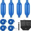 Affordura Boat Fender 4 Pack Boat Bumpers Fenders 6.5 Inch with 4 Ropes, Boat Bumpers for Pontoon Boat Fenders Inflatable (Blue) view 1