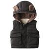EISHOW Toddler Baby Girl Boy Fleece Hooded Jacket Vest Warm Jacket Outwear Hoodie Sleeveless Waistcoat with Zipper Pocket (12-24 Months, Black) view 1