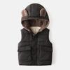 EISHOW Toddler Baby Girl Boy Fleece Hooded Jacket Vest Warm Jacket Outwear Hoodie Sleeveless Waistcoat with Zipper Pocket (12-24 Months, Black) view 3