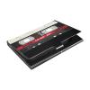 ALAZA Audio Cassette Music Vintage Business Card Holder Leather, Stainless Steel Slim Pocket Wallet Business Card Carrier Case Holder view 1