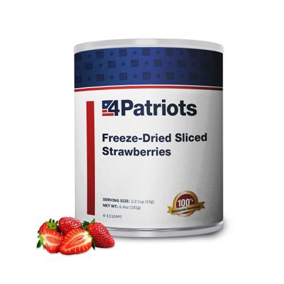 4Patriots Freeze-Dried Sliced Strawberries #10 Can: Designed to Last 30 Years, 18 Servings