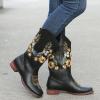 ZBYY Cowboy Boots for Women Pointy Toe Low Chunky Heel Cowgirl Boots Winter Sunflower Embroidered Knee High Western Boots view 4