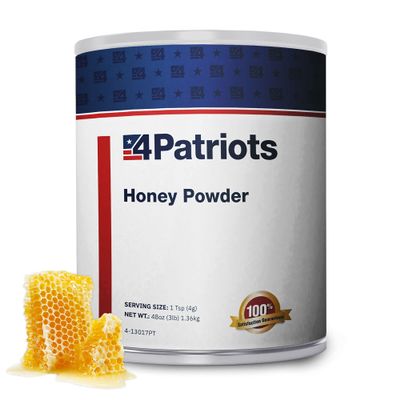 4Patriots Honey Powder #10 Can: Freeze-Dried Survival Honey Designed to Last 30 Years, 340 Servings