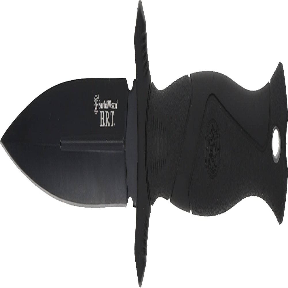 Smith & Wesson 8.5 in High Carbon SS Fixed Blade Knife with 4 in False Edge Blade for Outdoor Tactical Survival and EDC,Black