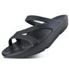 HUHV Z Strap Unisex Recovery Comfort Slide Sandals - Black, Men's 4/ Women's 6 M view 1