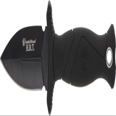 Smith & Wesson 5in High Carbon SS Fixed Blade Knife with 2 in 1 False Edge Blade and Stainless Steel Finish for Outdoor Tactical Survival and EDC
